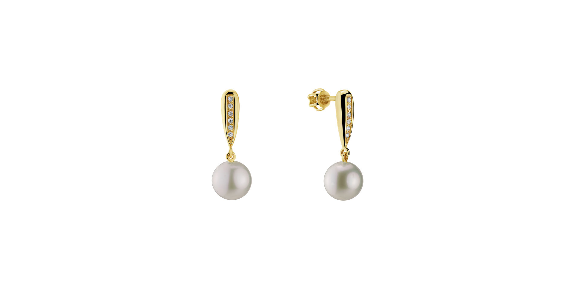 Diamond earrings with Pearl Water Elegance