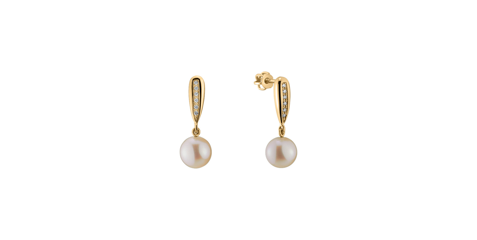 Diamond earrings with Pearl Water Elegance