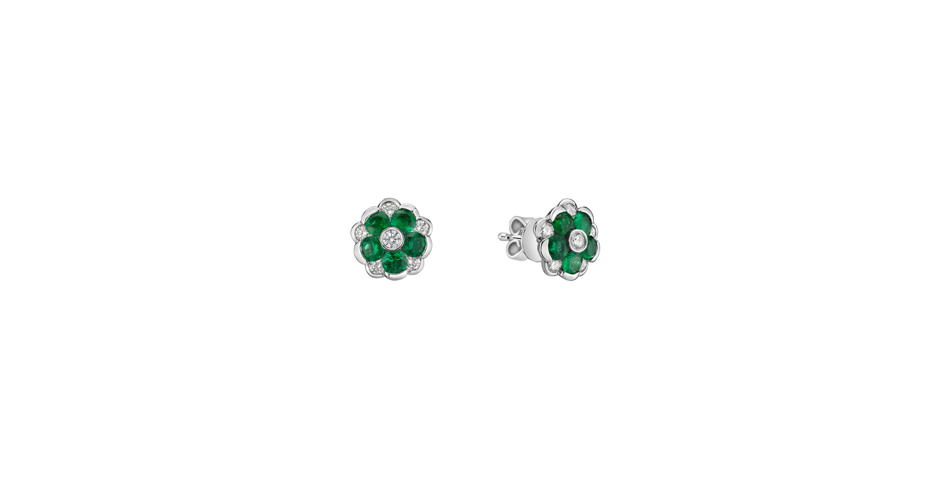 Diamond earrings and Emerald Albertina