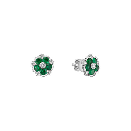 Diamond earrings and Emerald Albertina