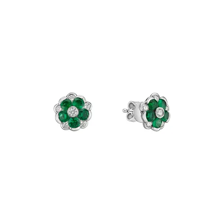 Diamond earrings and Emerald Albertina