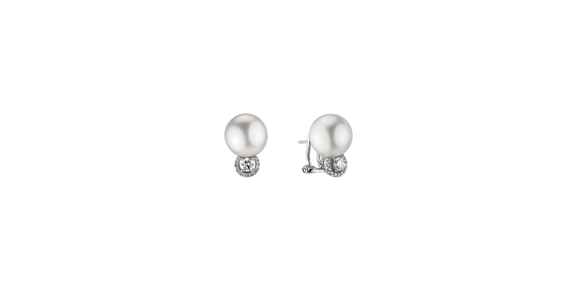 Diamond earrings with Pearl Ocean Pearl Glory