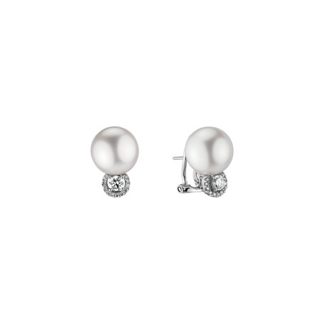 Diamond earrings with Pearl Ocean Pearl Glory