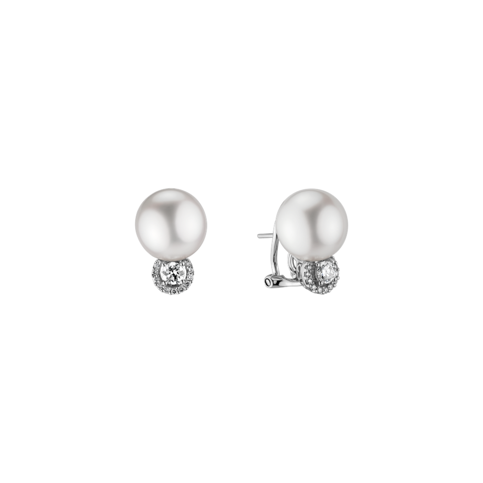 Diamond earrings with Pearl Ocean Pearl Glory