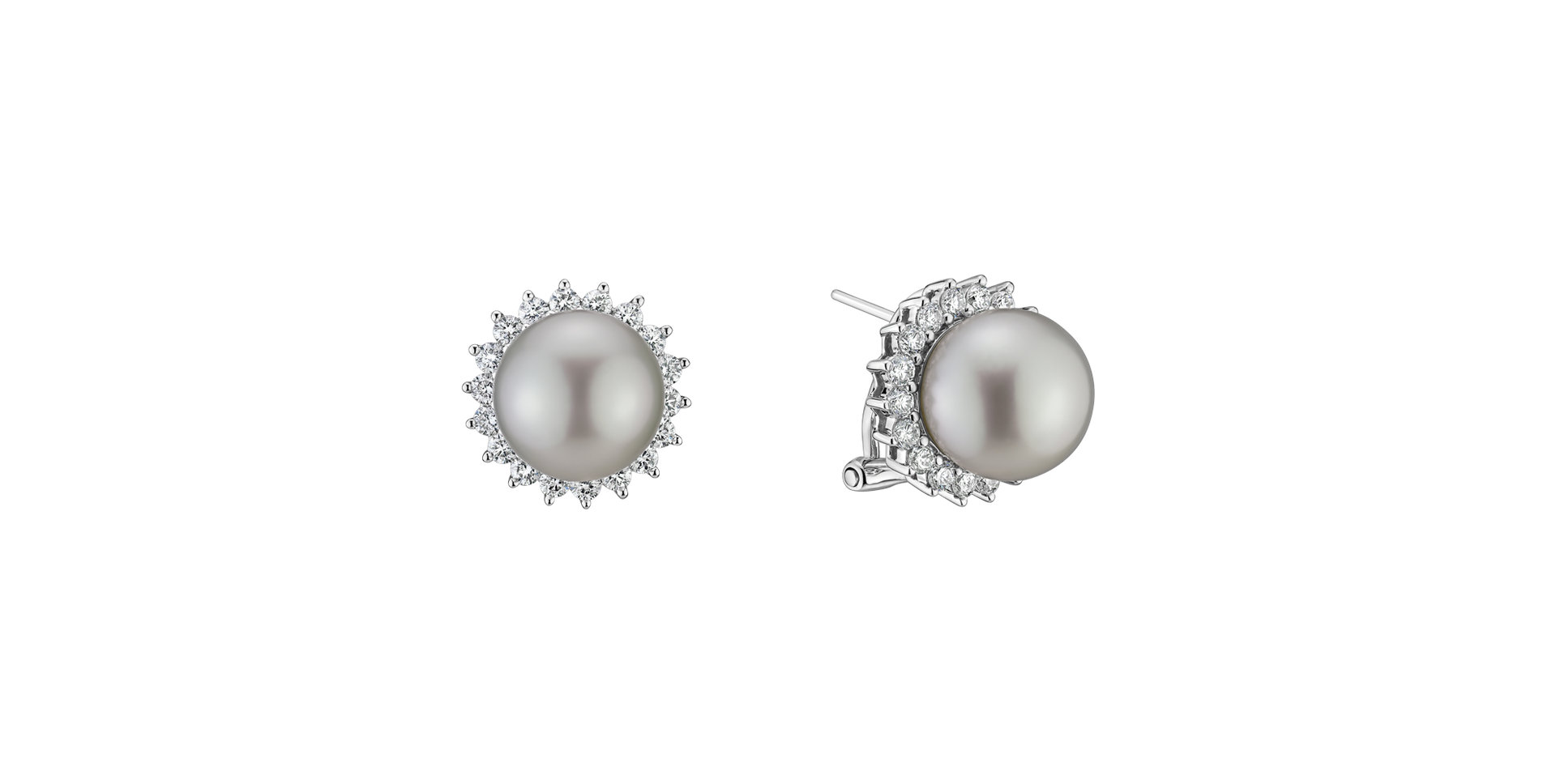 Diamond earrings with Pearl Ramada