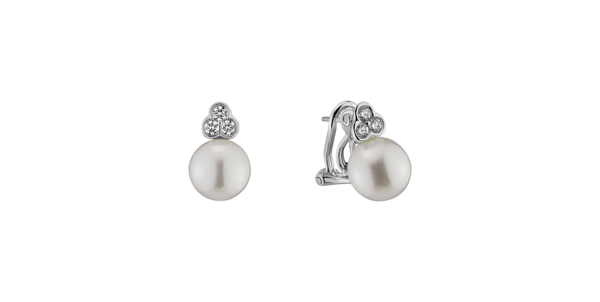 Diamond earrings with Pearl Thousand Seas