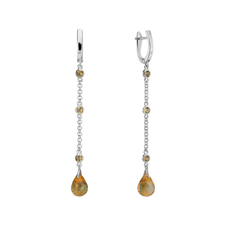 Diamond earrings and Citrine Tarquinia