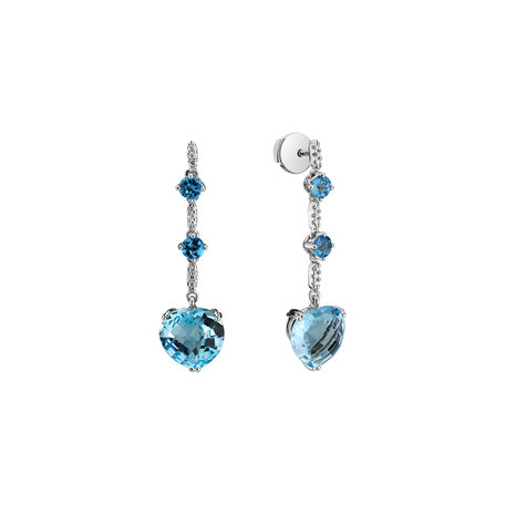 Diamond earrings and Topaz Tender Embrace