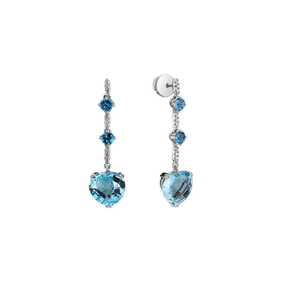 Diamond earrings and Topaz Tender Embrace