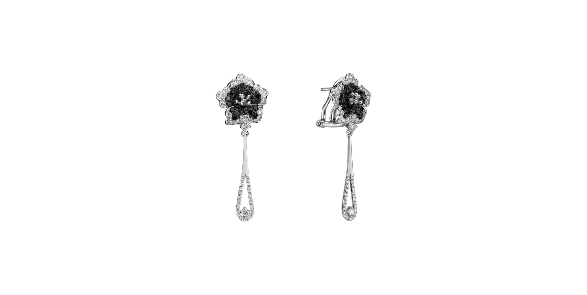 Earrings with black and white diamonds Miss Flora