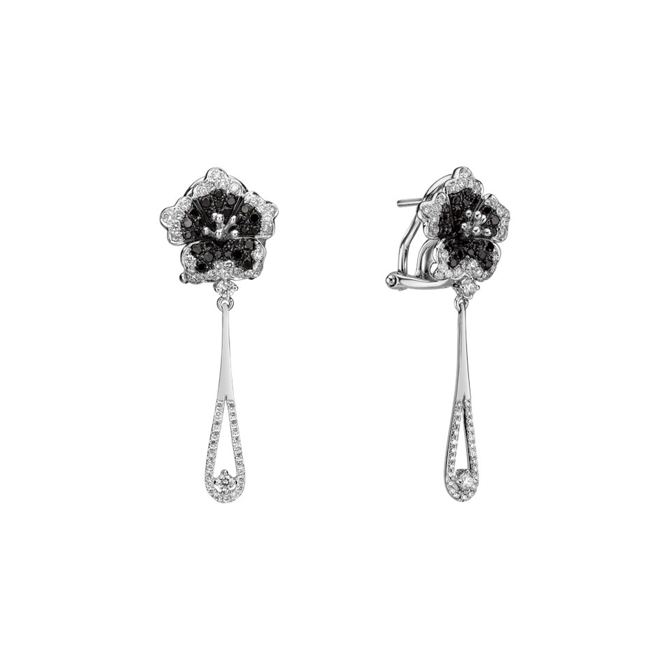 Earrings with black and white diamonds Miss Flora