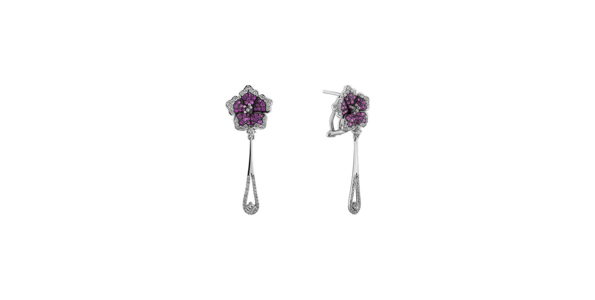 Diamond earrings and Sapphire Miss Flora