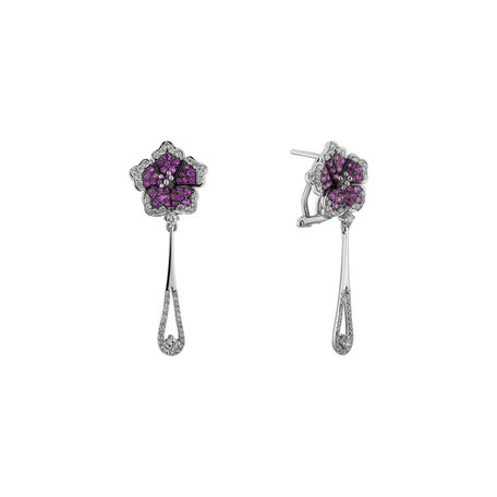 Diamond earrings and Sapphire Miss Flora