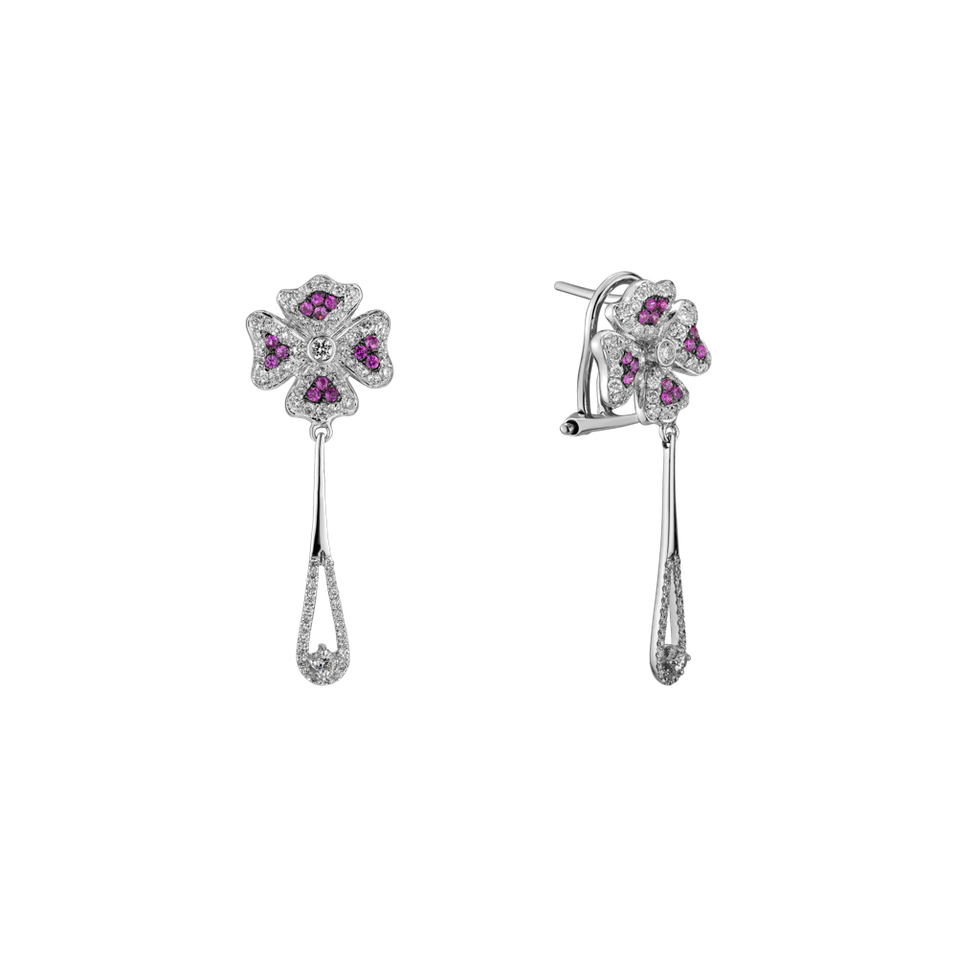 Diamond earrings and Sapphire Iguana