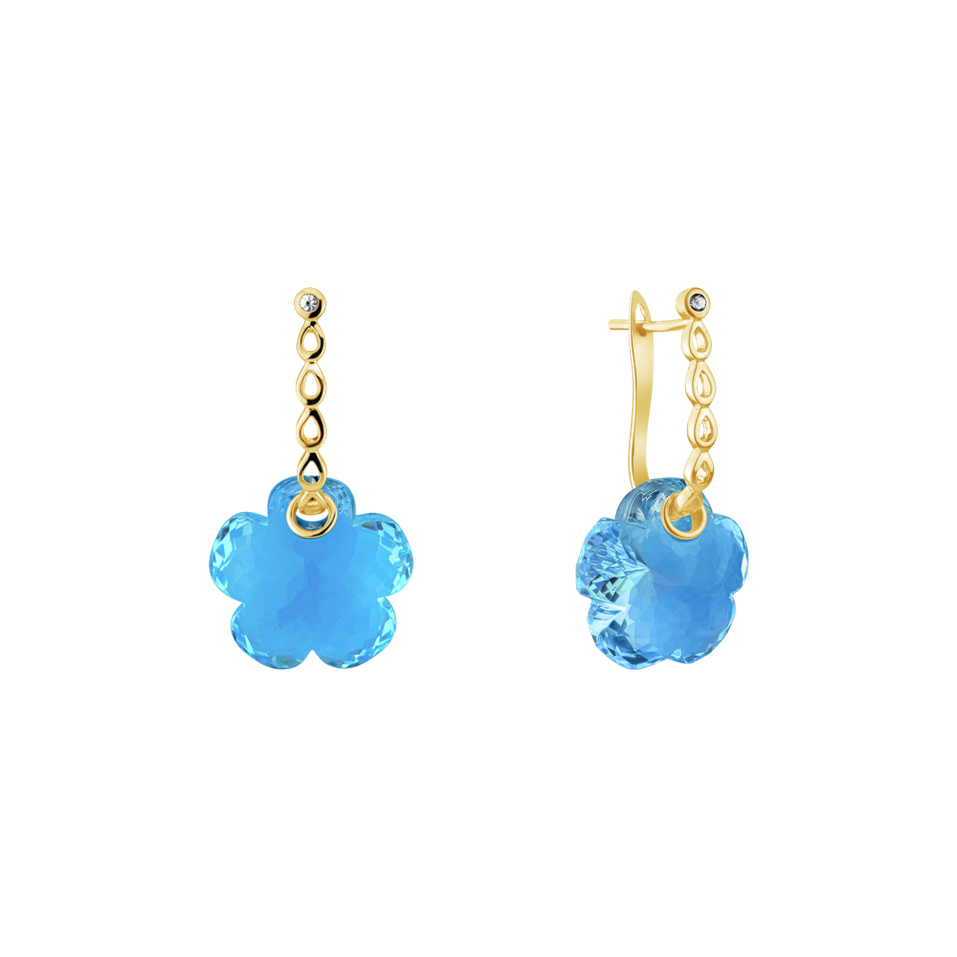 Diamond earrings with Topaz Happy Daisy