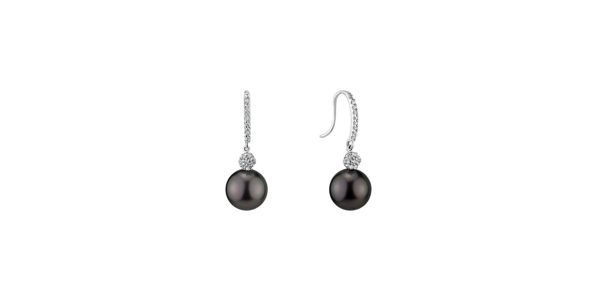 Diamond earrings with Pearl Sensorium Sea