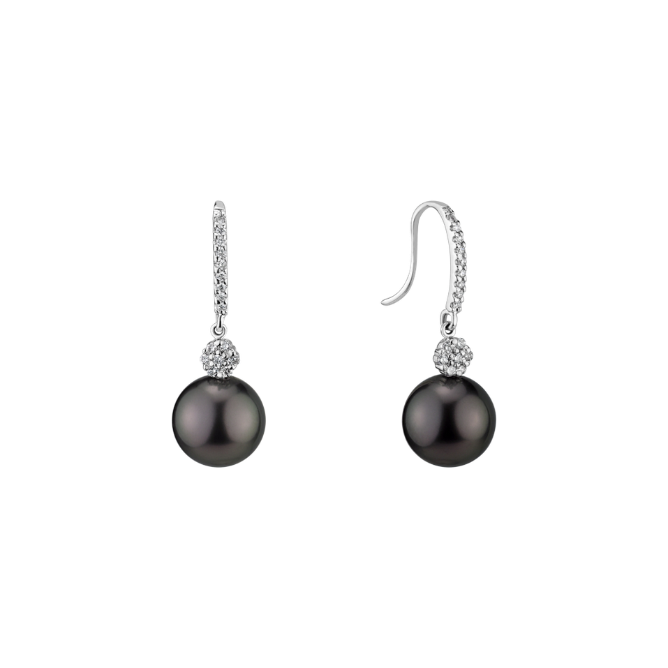 Diamond earrings with Pearl Sensorium Sea