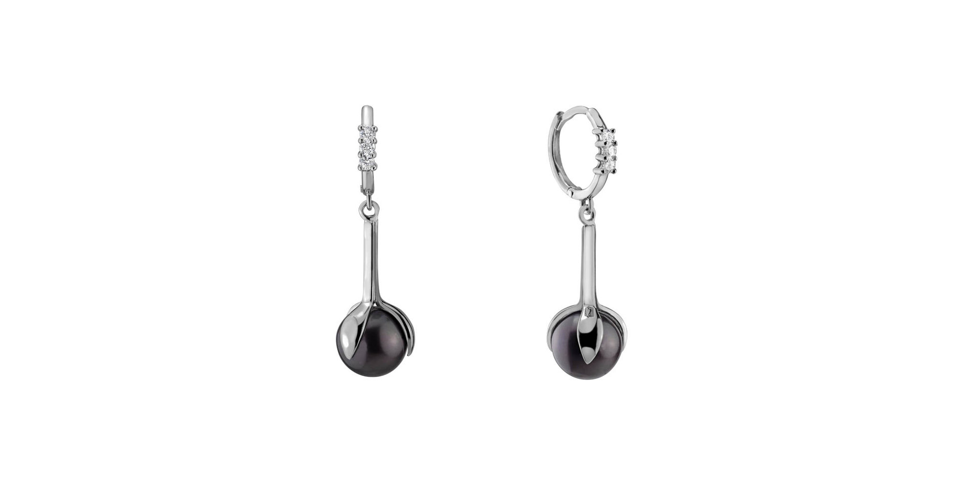 Diamond earrings with Pearl Ocean Flora