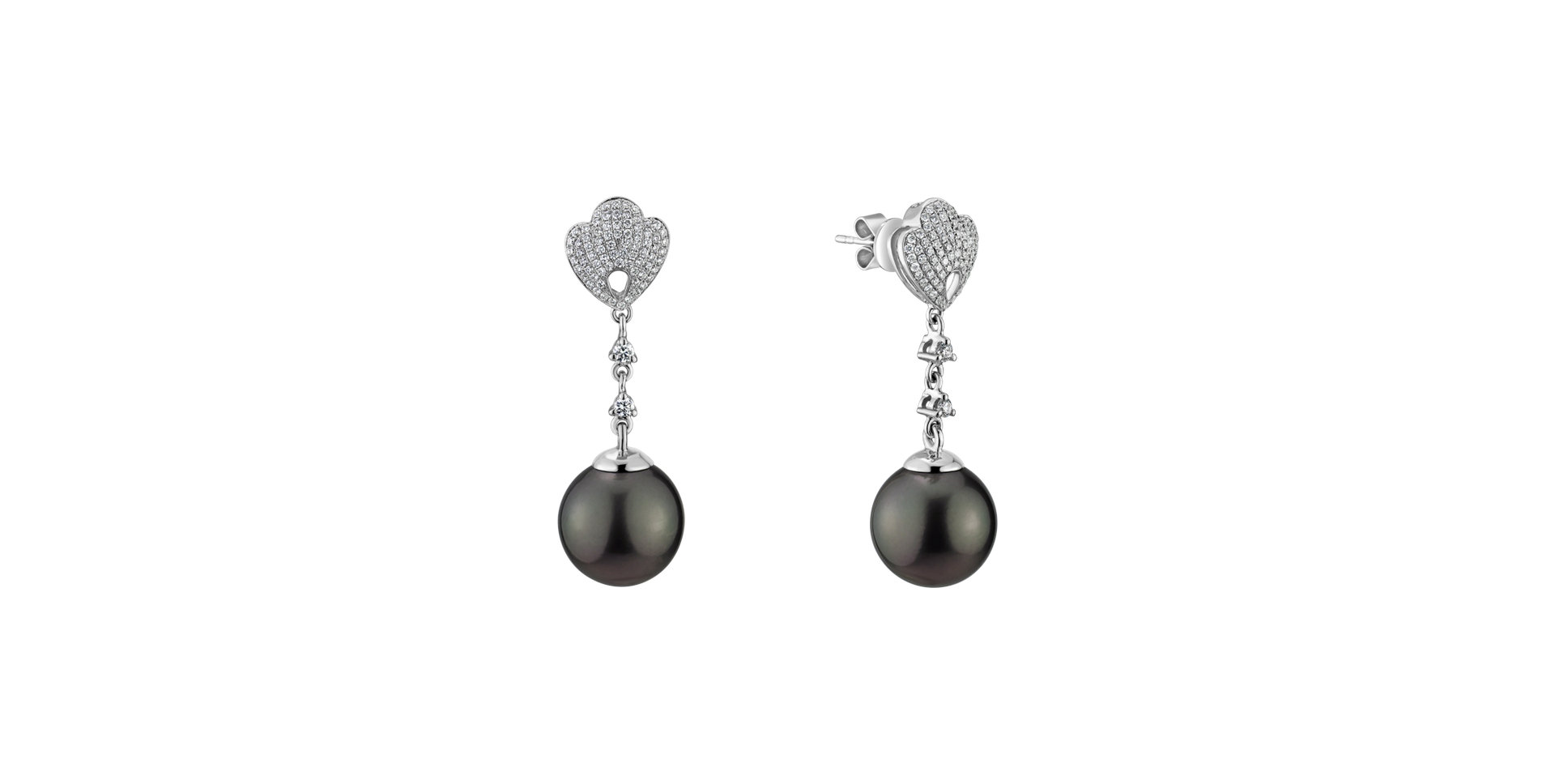 Diamond earrings with Pearl Lavish Sea
