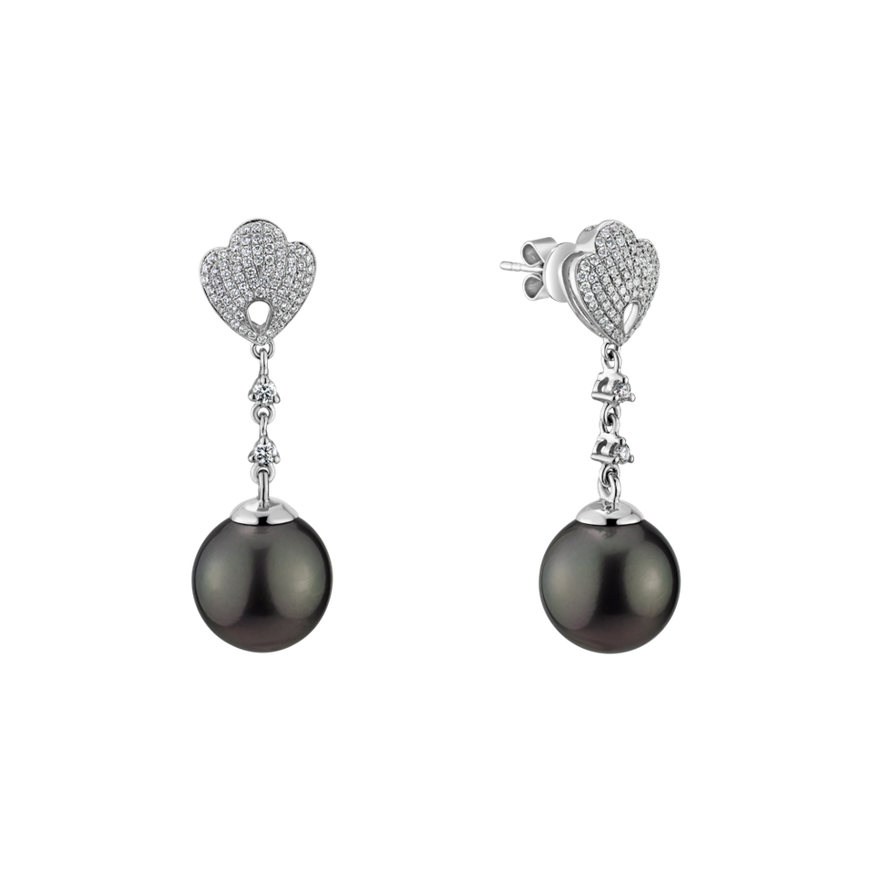 Diamond earrings with Pearl Lavish Sea