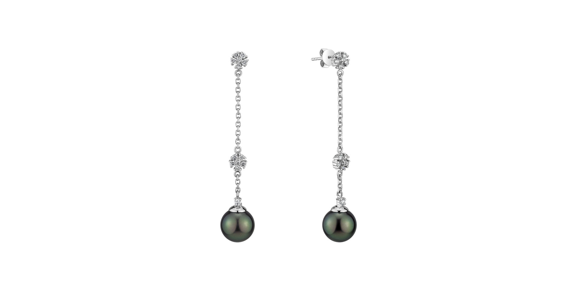 Diamond earrings with Pearl Ocean Tango