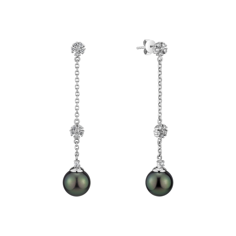 Diamond earrings with Pearl Ocean Tango