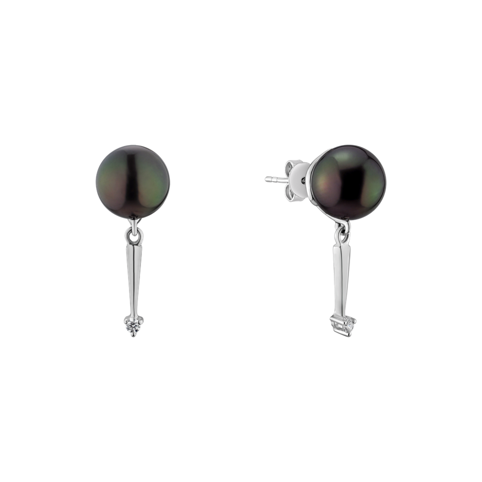 Diamond earrings with Pearl Mighty Sea
