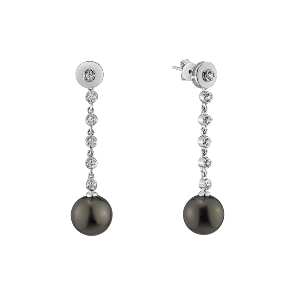 Diamond earrings with Pearl Seafront