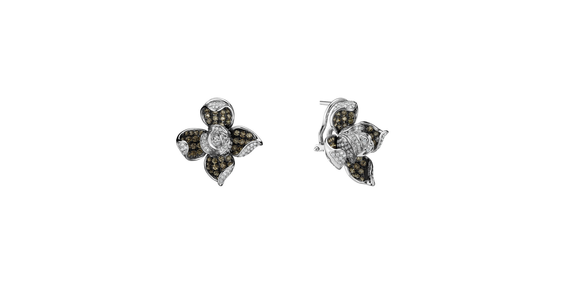 Earrings with brown and white diamonds Luciana
