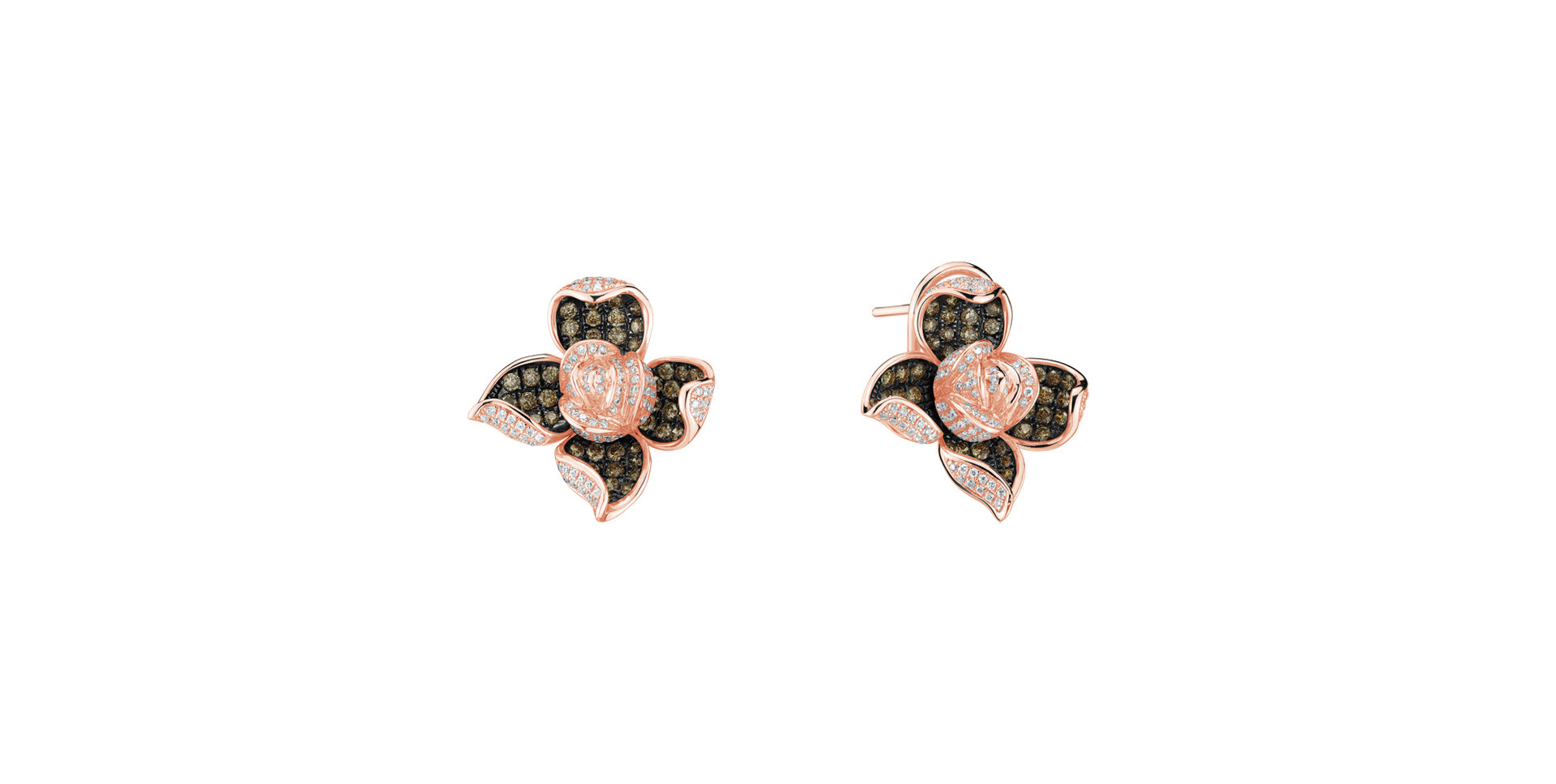 Earrings with brown and white diamonds Luciana