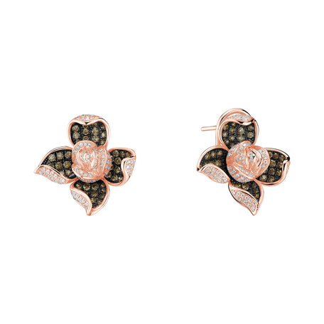 Earrings with brown and white diamonds Luciana