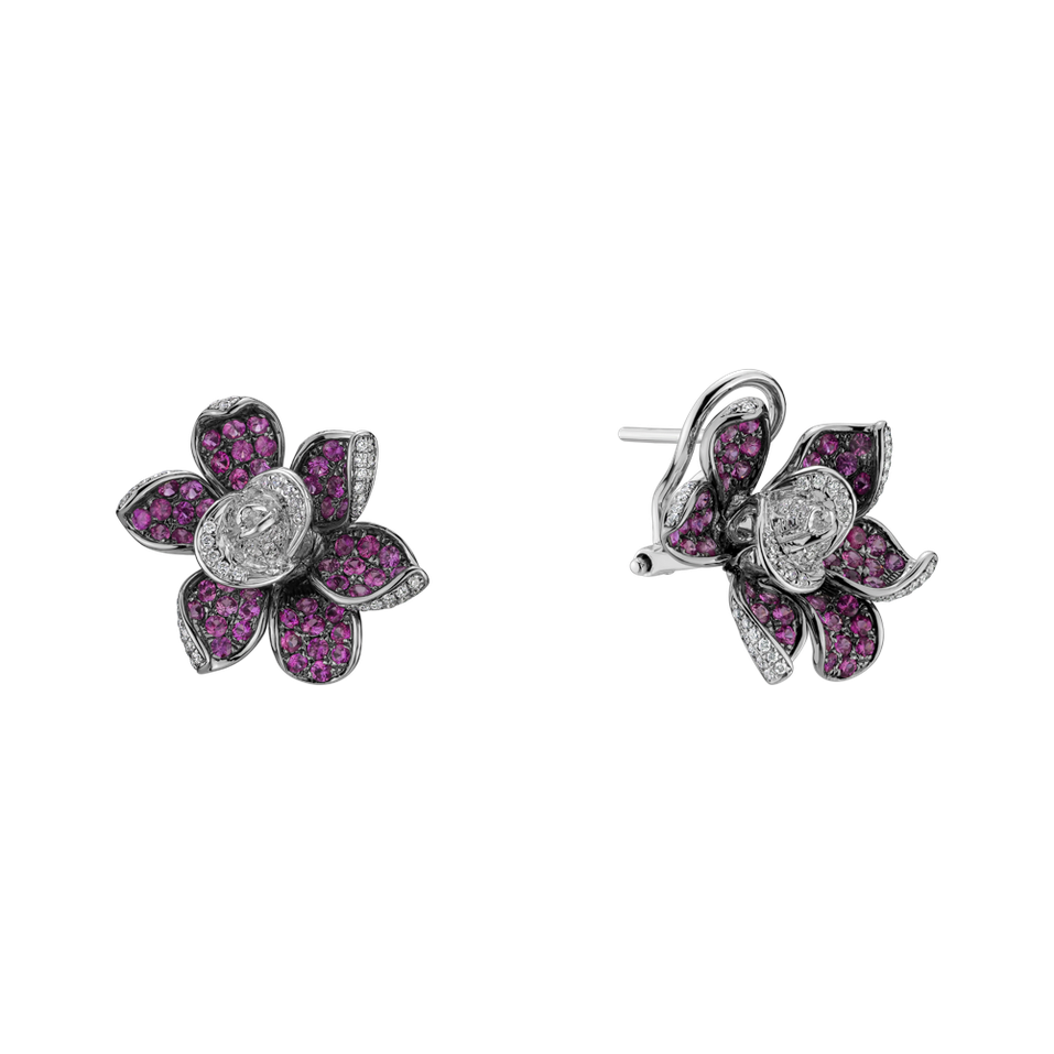 Diamond earrings and Sapphire Princess Miyuki