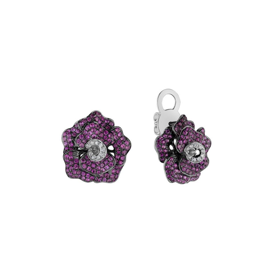 Diamond earrings and Sapphire Camelia
