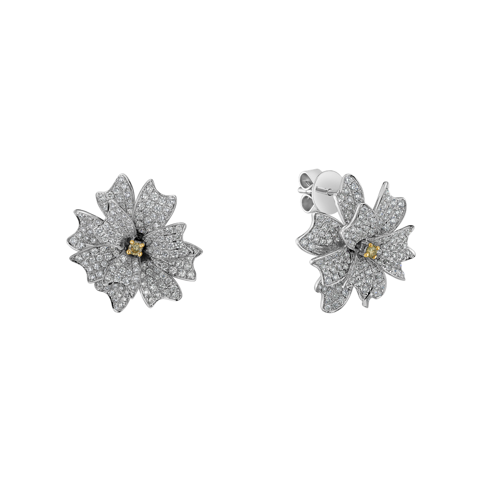 Earrings with brown diamonds Celestial Rose