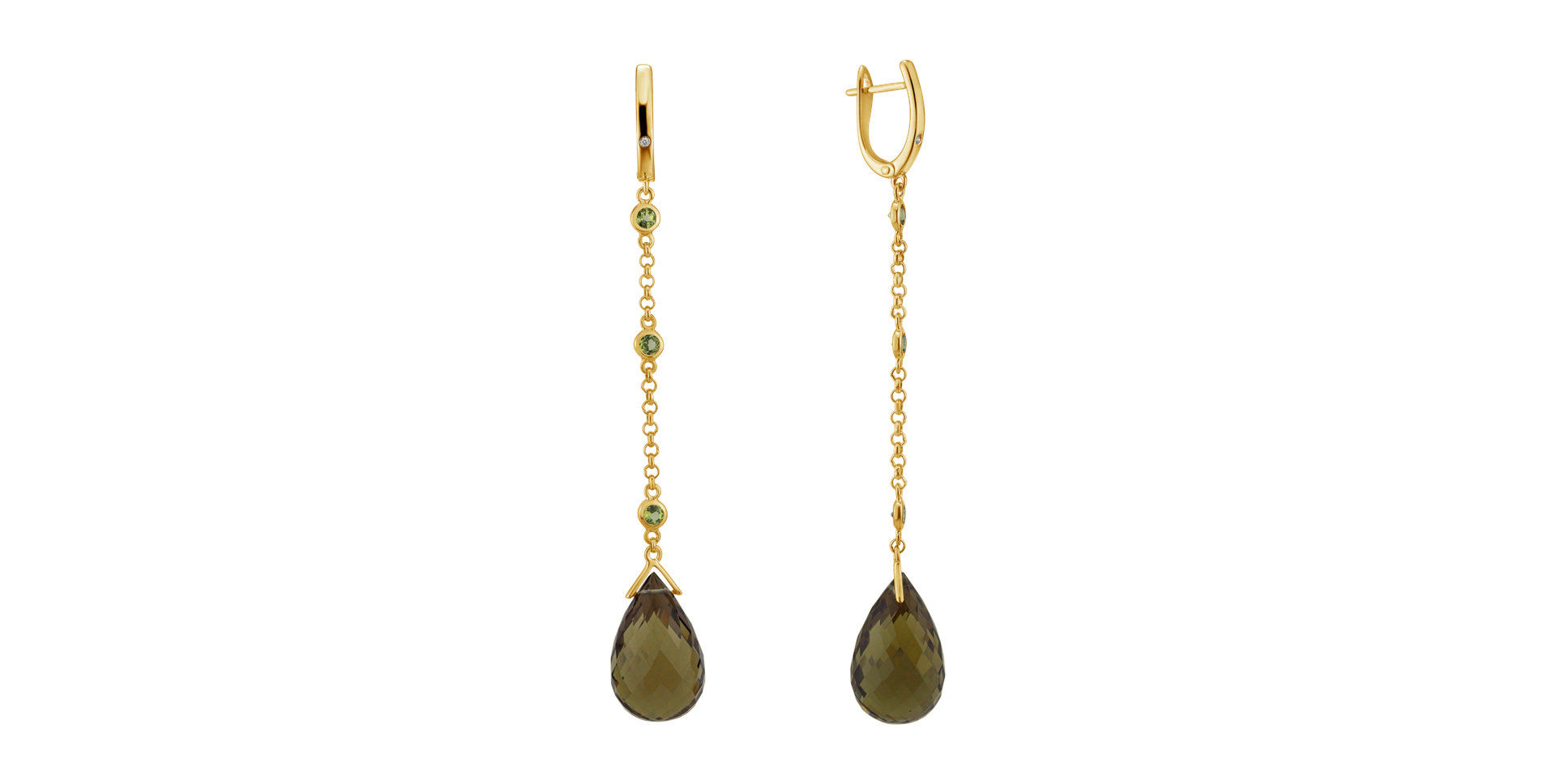 Diamond earrings with Quartz and Peridot Tarquinia