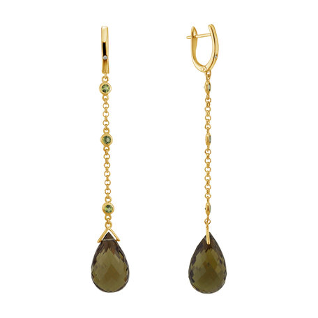 Diamond earrings with Quartz and Peridot Tarquinia