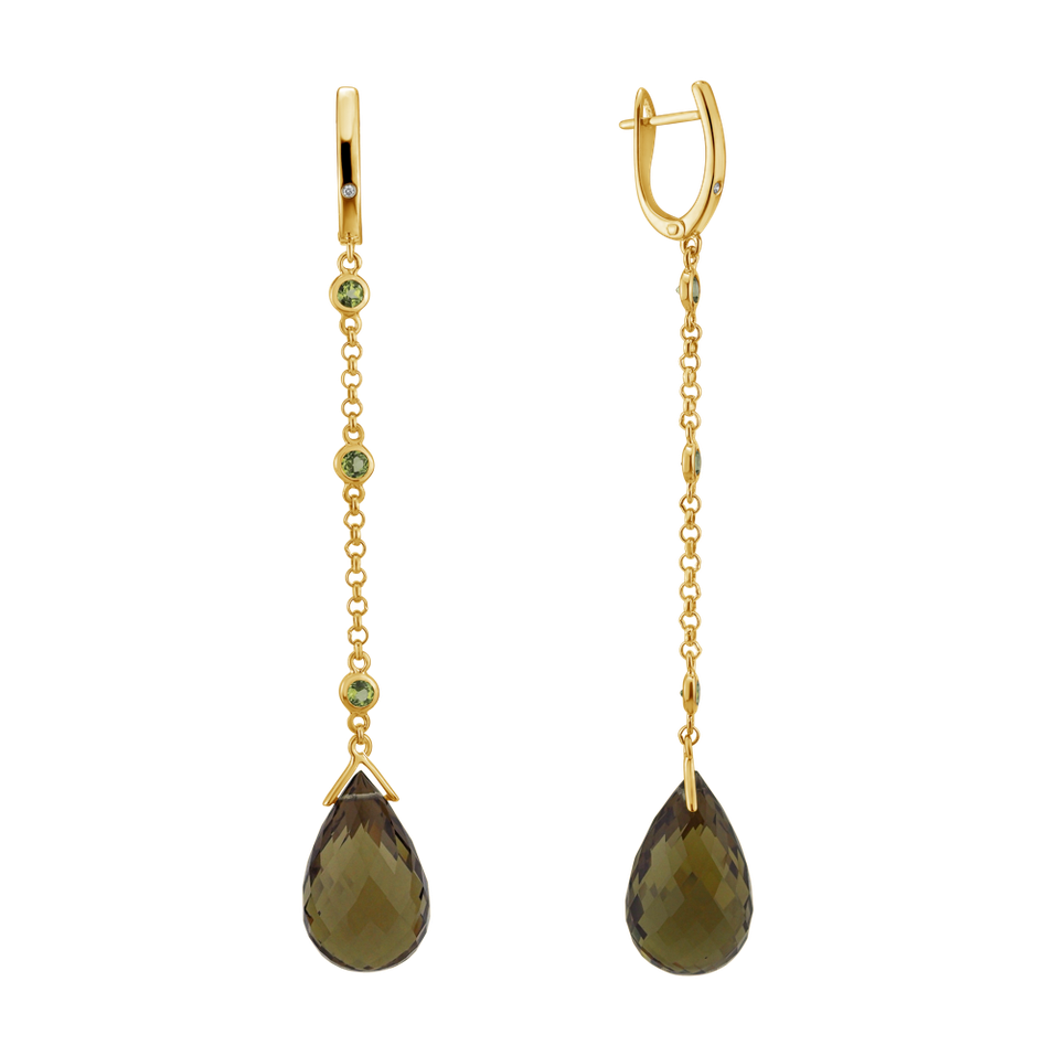 Diamond earrings with Quartz and Peridot Tarquinia