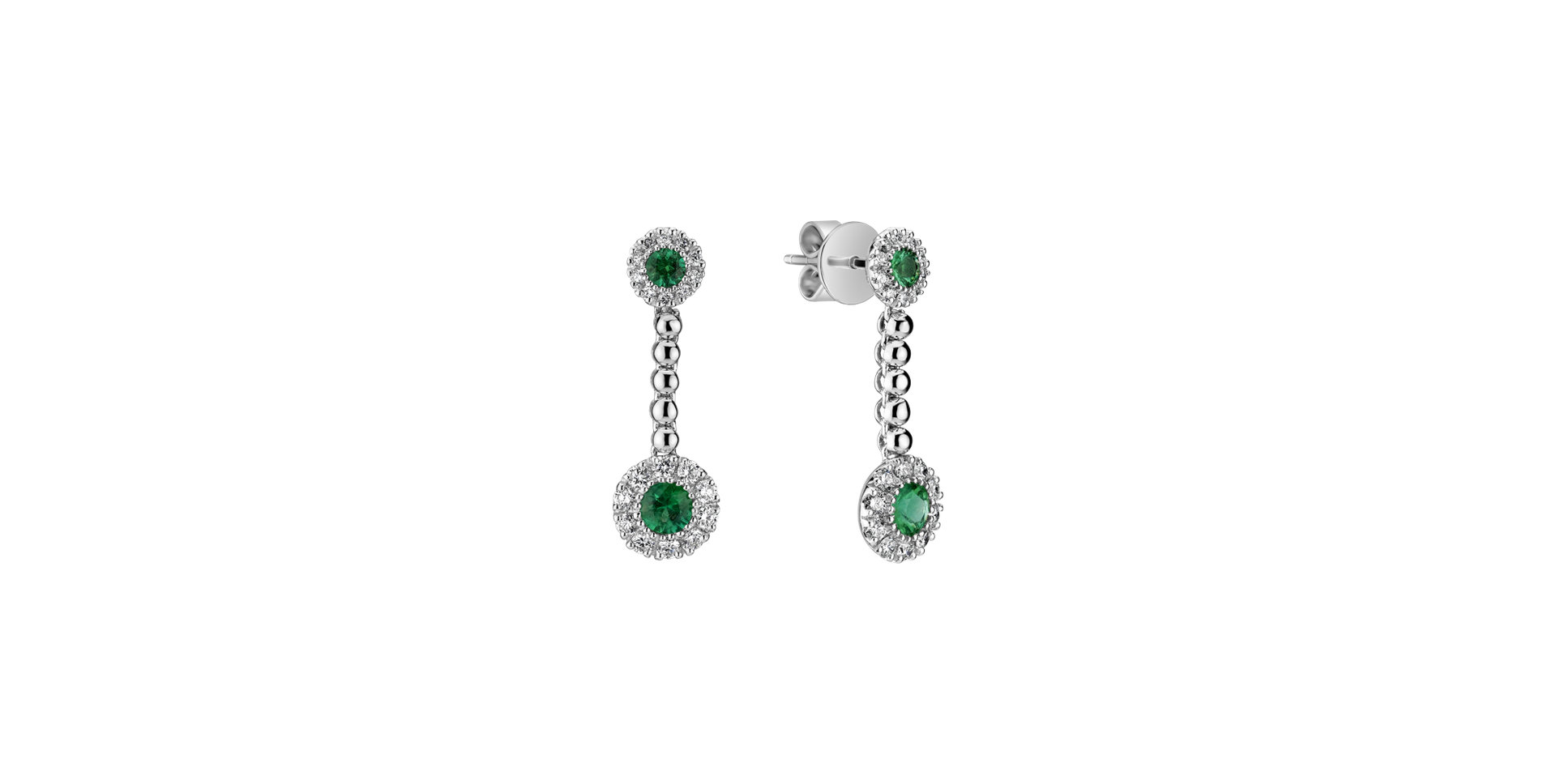 Diamond earrings and Emerald Lacy Cowan