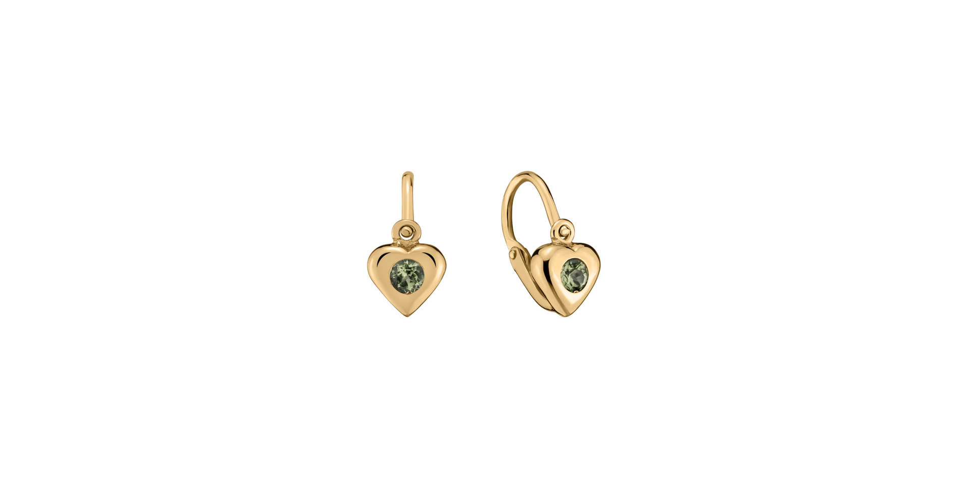 Children's earrings with Peridote Eternal Love