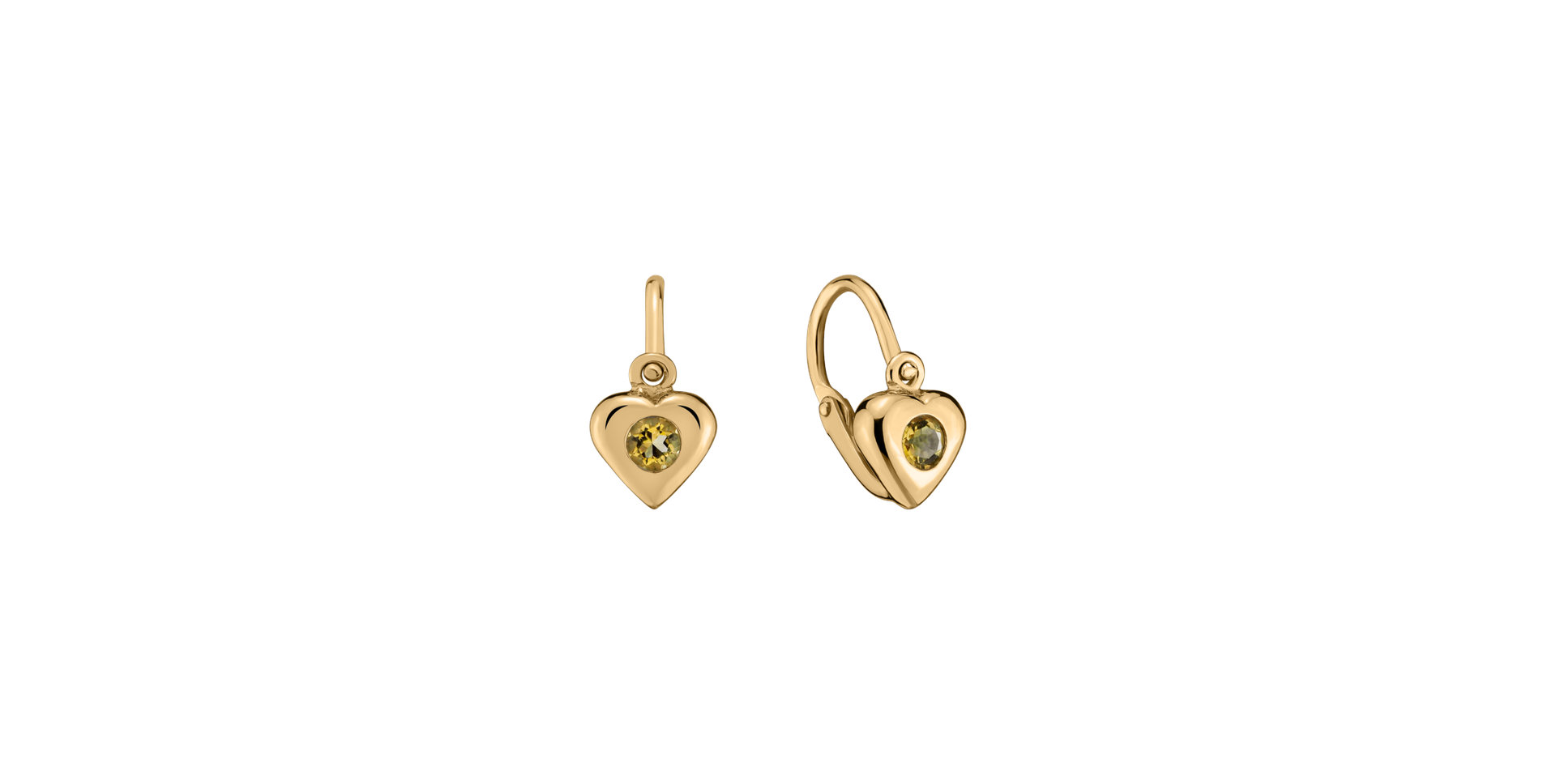 Children's earrings with Citrine Eternal Love