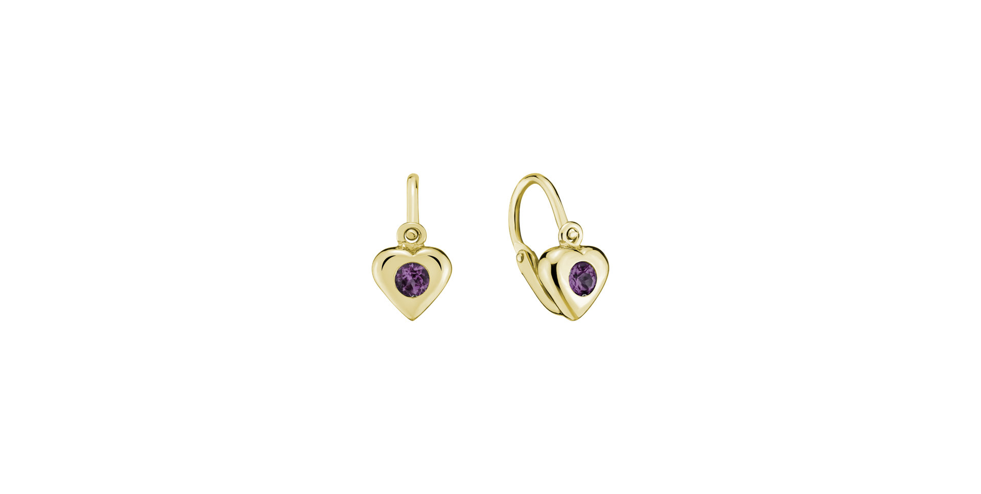 Children's earrings with Amethyst Eternal Love