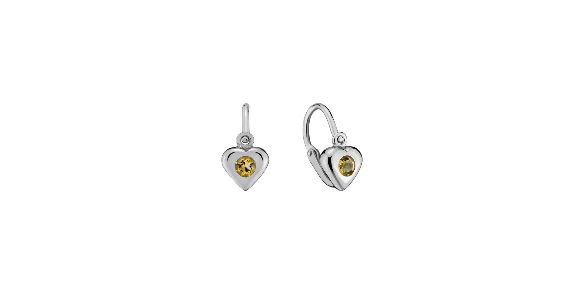 Children's earrings with Citrine Eternal Love