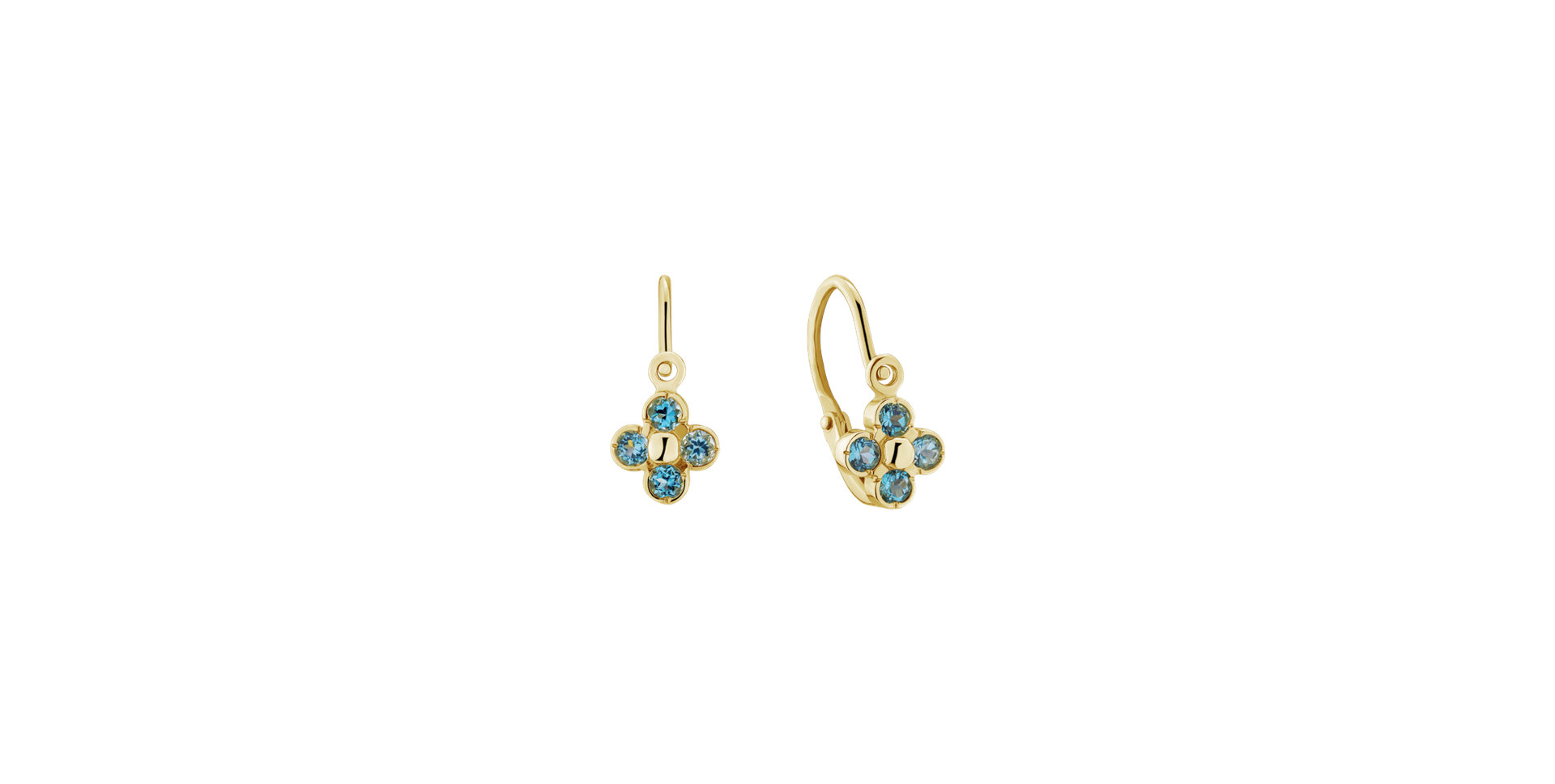 Children's earrings with Topaz Lobelia