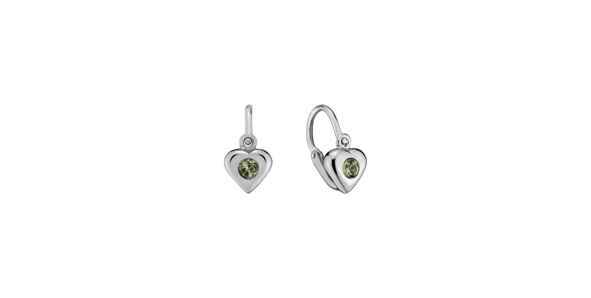 Children's earrings with Peridote Eternal Love