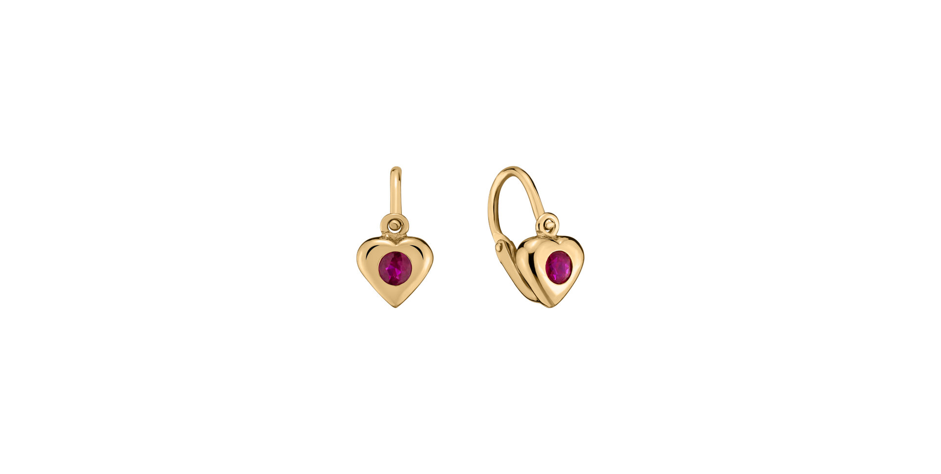 Children's earrings with Ruby Eternal Love