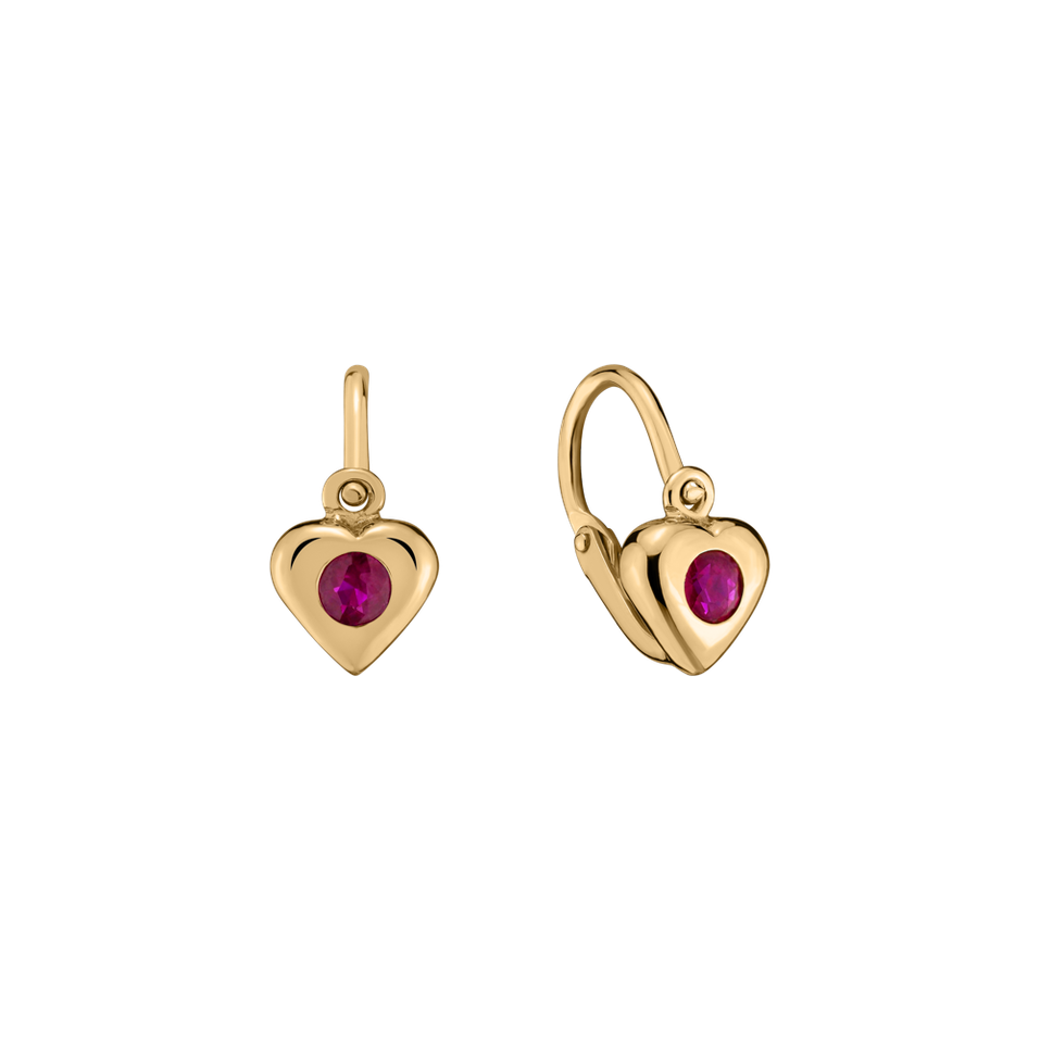 Children's earrings with Ruby Eternal Love