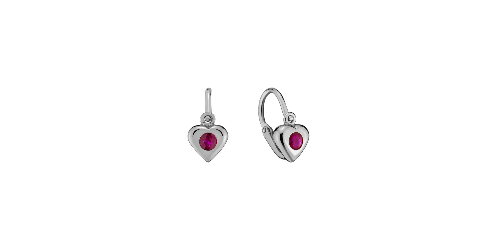 Children's earrings with Ruby Eternal Love