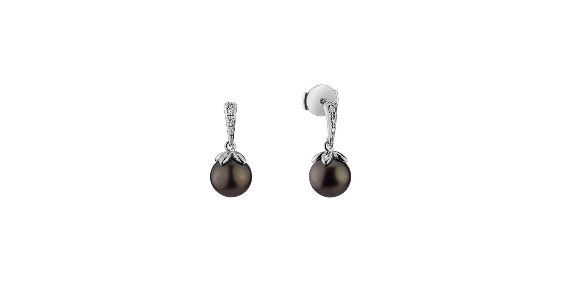 Diamond earrings with Pearl Sirens Gift