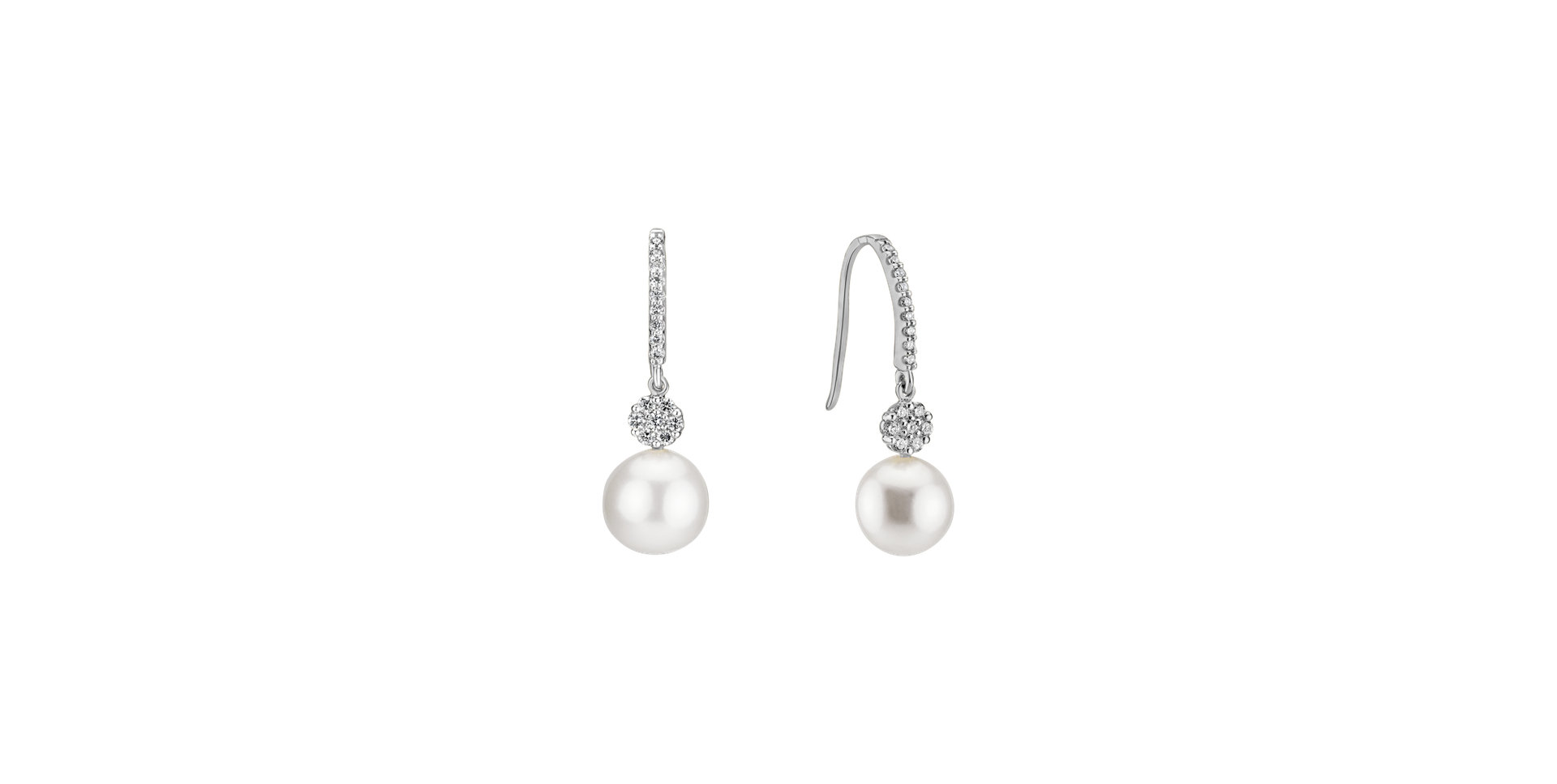 Diamond earrings with Pearl Sea Glory