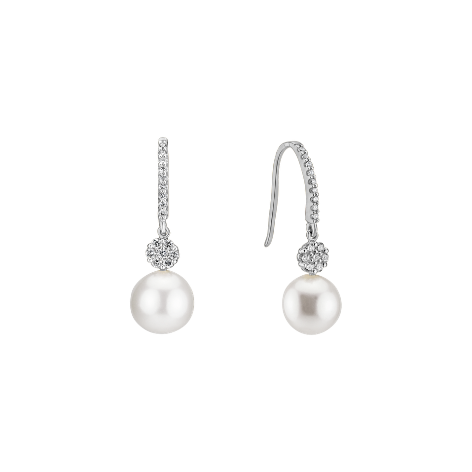 Diamond earrings with Pearl Sea Glory
